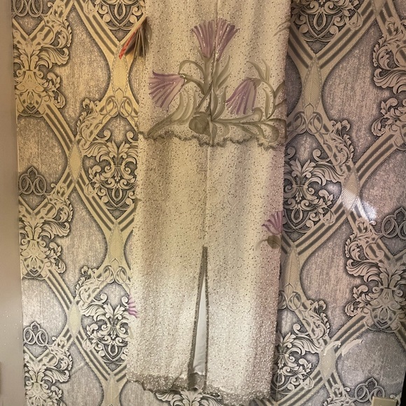 Laurence Kazar Ivory Beaded  Size 8. Full length. dress. New VINTAGE - Picture 11 of 16